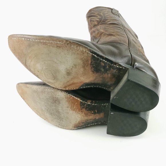 Acme Vintage Leather Western Pointed Toe Boots - Picture 7 of 9